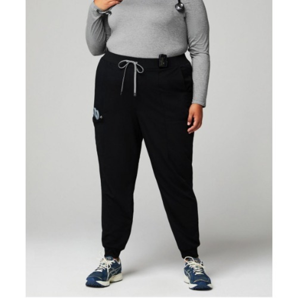 Fabletics High Rise On Call Scrub Jogger  Womens XXL 1X Black Medical Healthcare